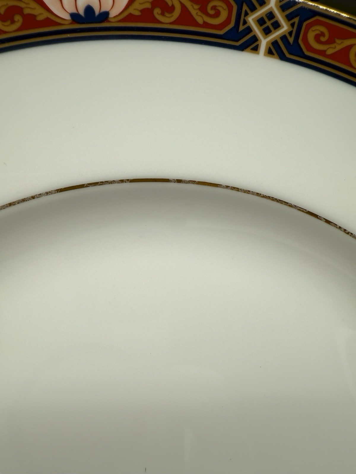 Wedgwood Chippendale Blue And Rust Dinner Plate Discontinued England