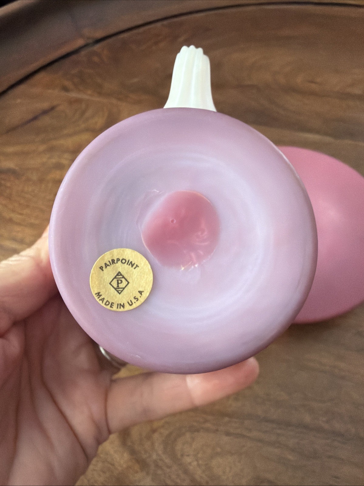 Vintage PINK PAIRPOINT Peach Blow Glass Cup & Saucer Matte Satin Made USA READ