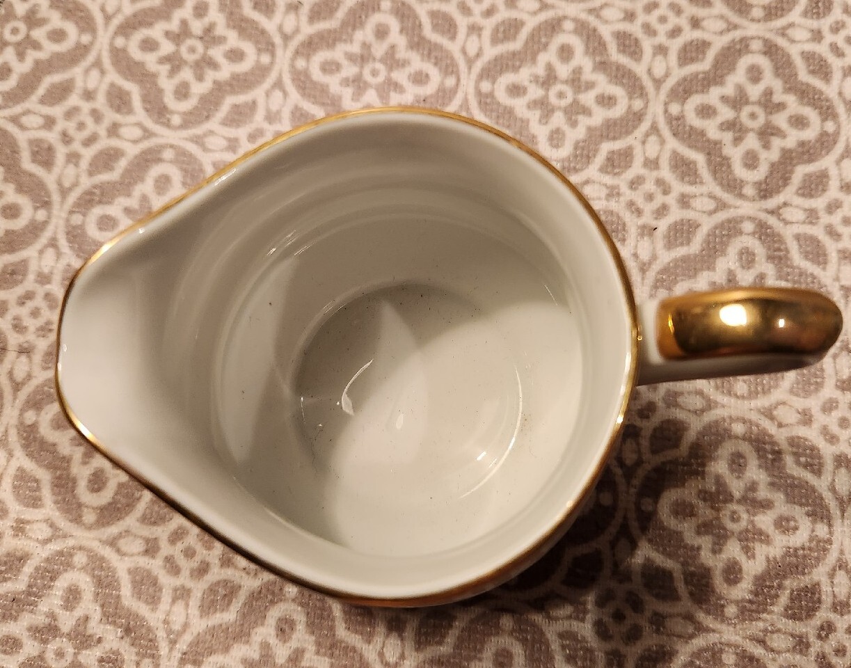 Fashion Manor Fine China PINK BLOSSOM creamer with Gold Accents