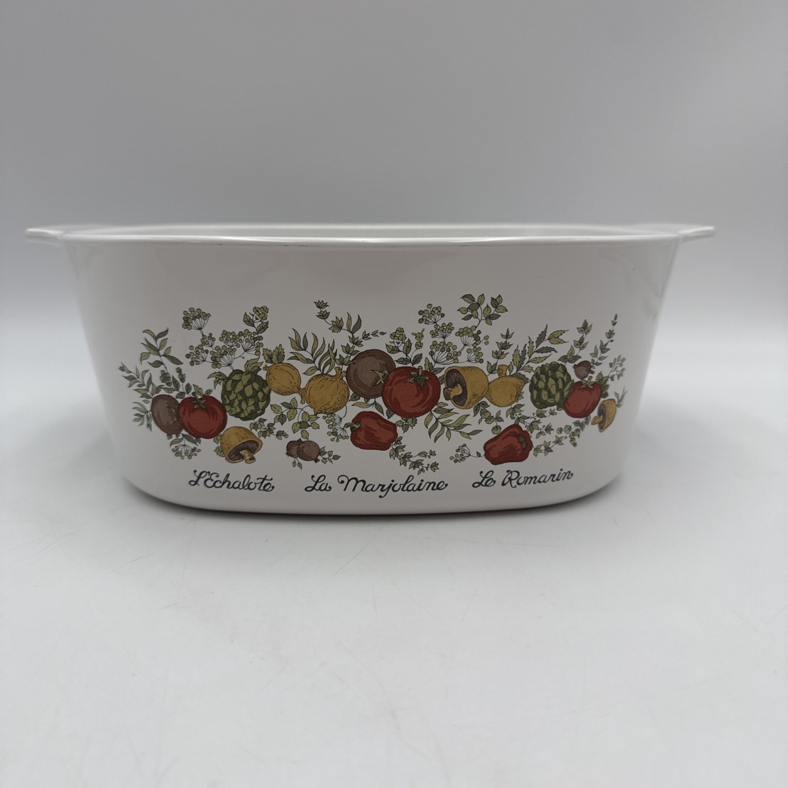 VTG Corning Ware L’Echalote La Marjolaine “Spice Of Life” 5 Quart Dish with Lid