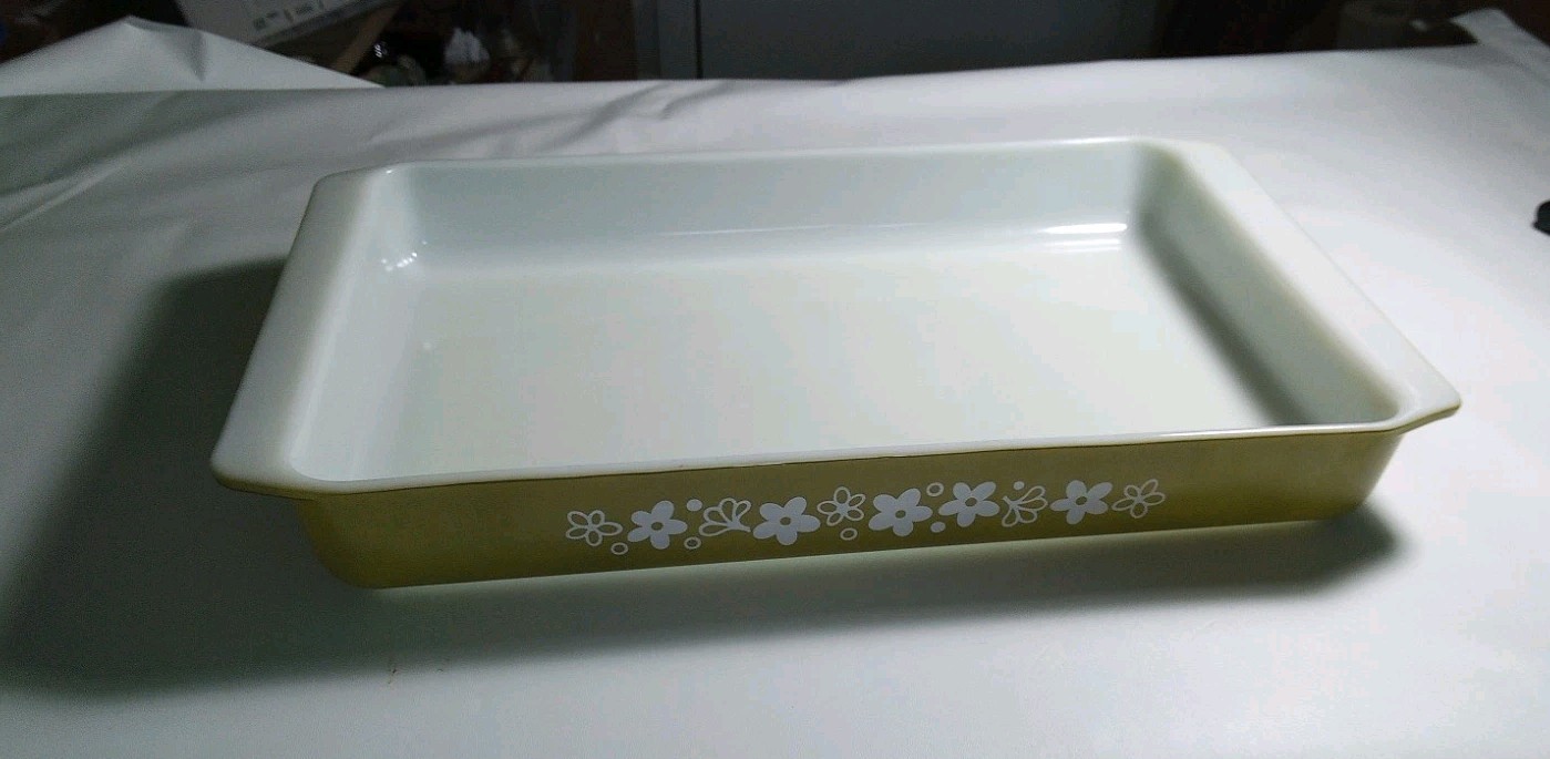 Vintage 933 Pyrex 13 1/2″ X 8 3/4″ Spring Blossom Crazy Daisy Baking Lasagna