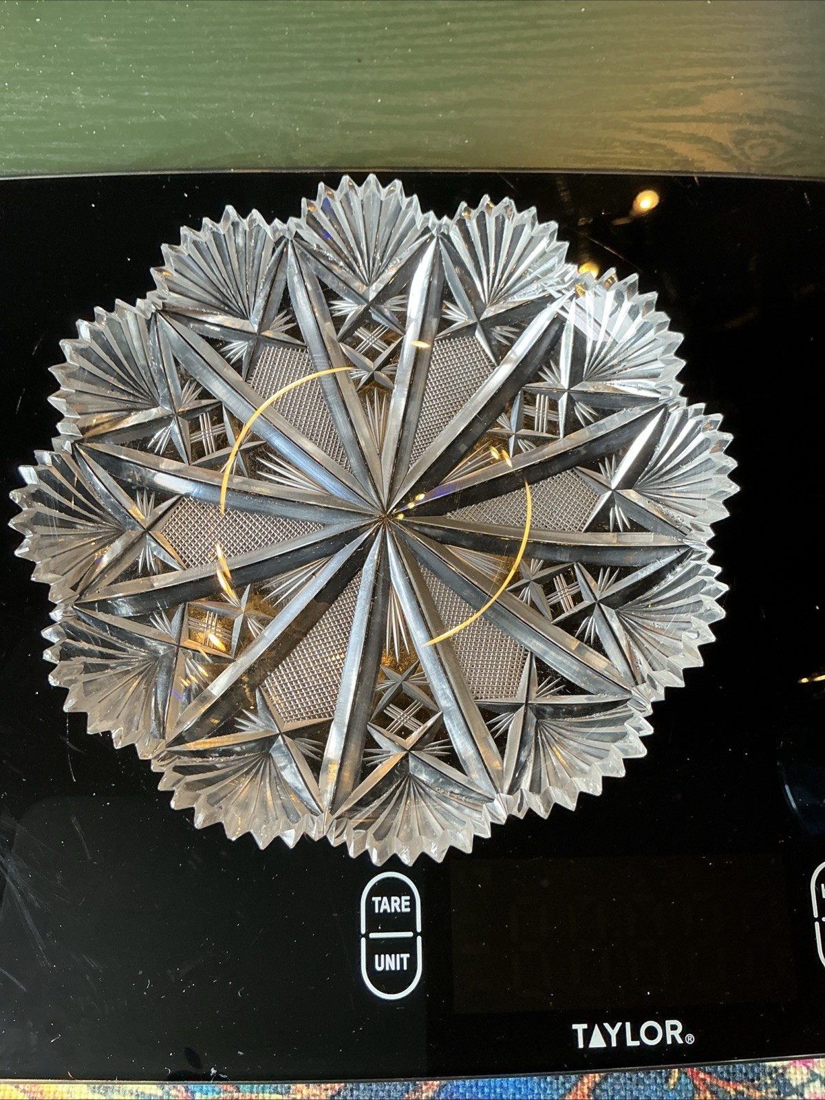Antique American Brilliant Cut Glass 6.25” Plate/Dish Sawtooth Rim Rayed Mitres