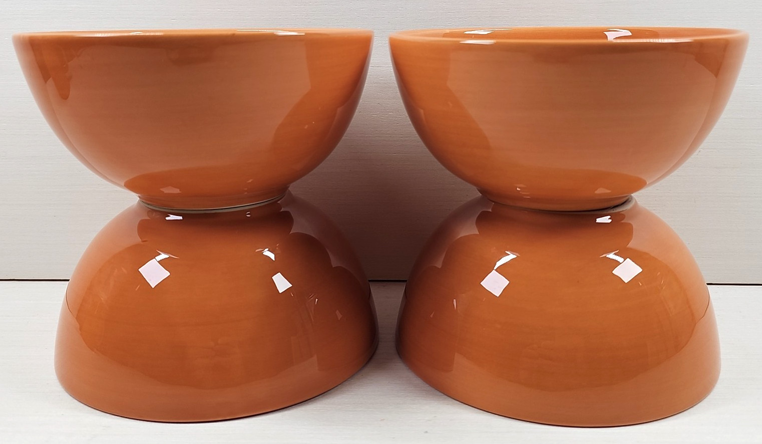 4 Tabletops Unlimited Avellino Pumpkin Soup Cereal Bowls Set Gallery Serving Lot