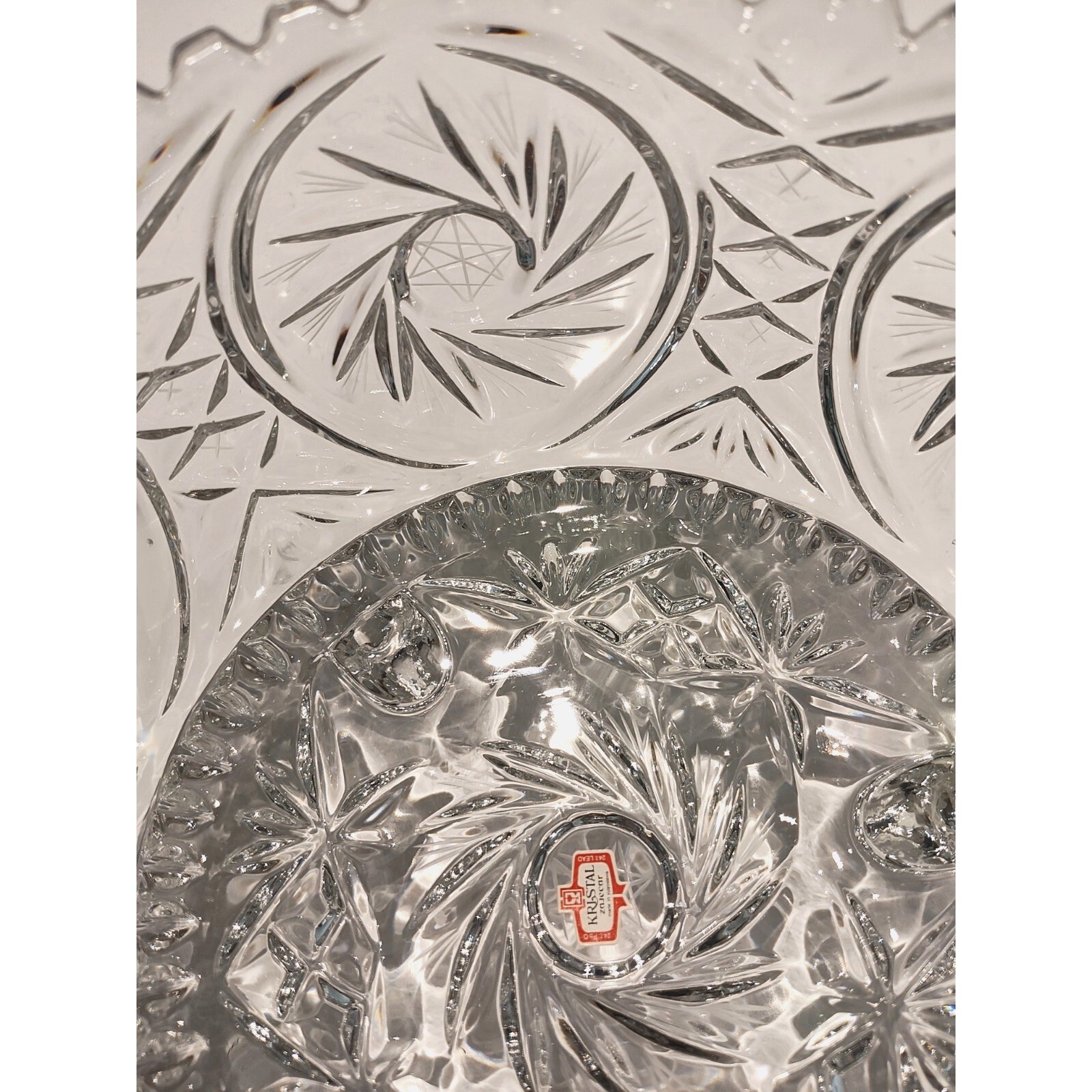 1970’s Kristal Zajecar 24% Lead Pinwheel Star Montreal Centerpiece Bowl Vintage