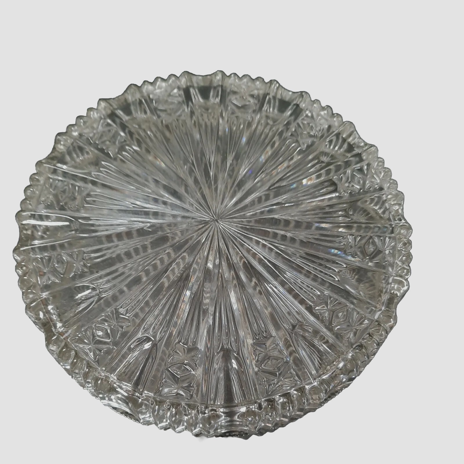 70’s Glass Round w/ Lid 3-Section Relish, Candy, 6″ Serving Dish Bowl
