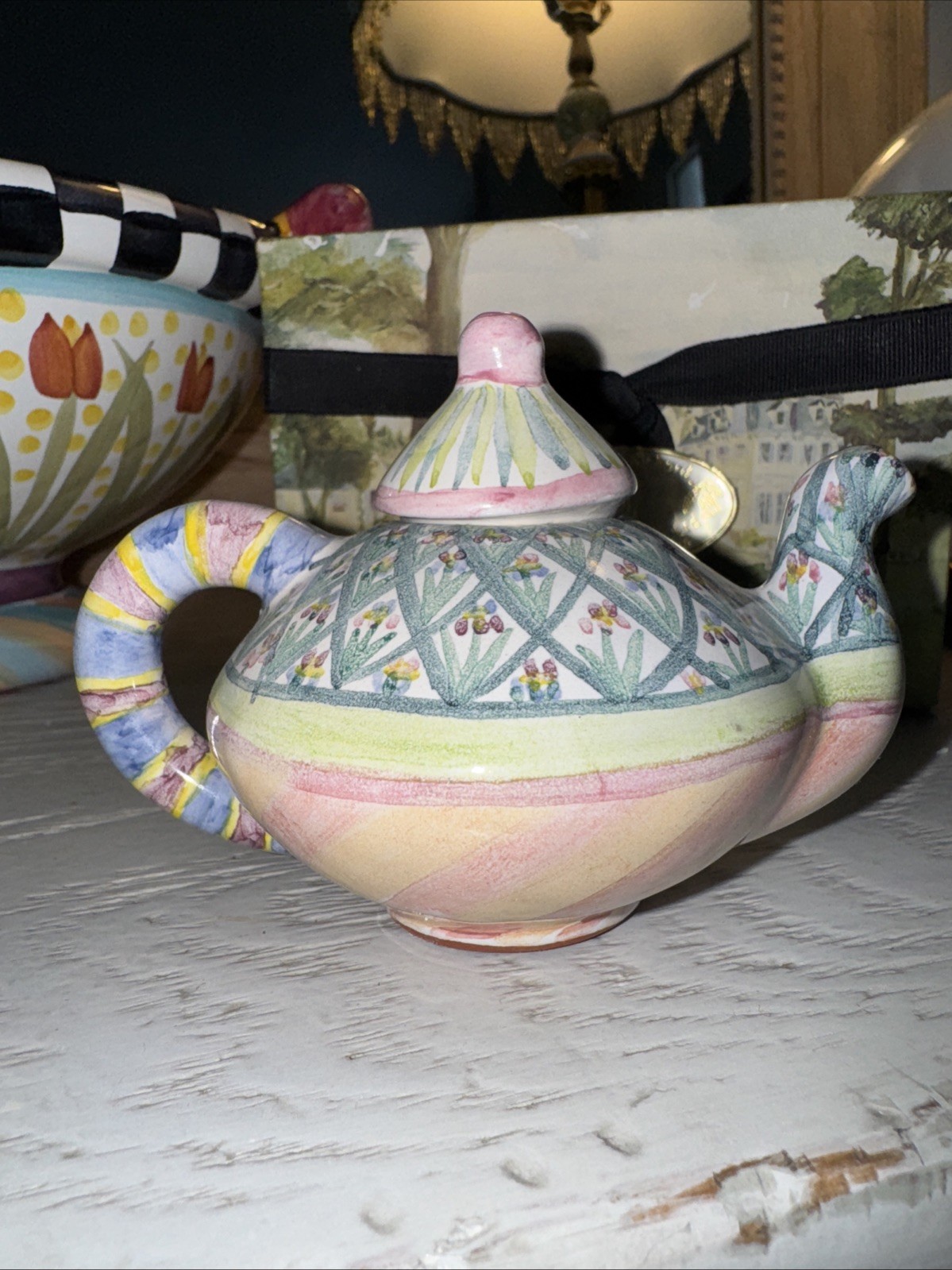 Mackenzie Childs Miniature Teapot