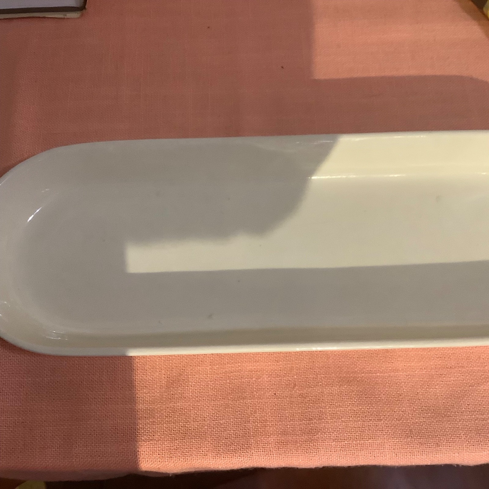 Vintage McCoy #0658 Beige-Cream 14″ Ceramic Oblong Bread Serving Tray/Excellent