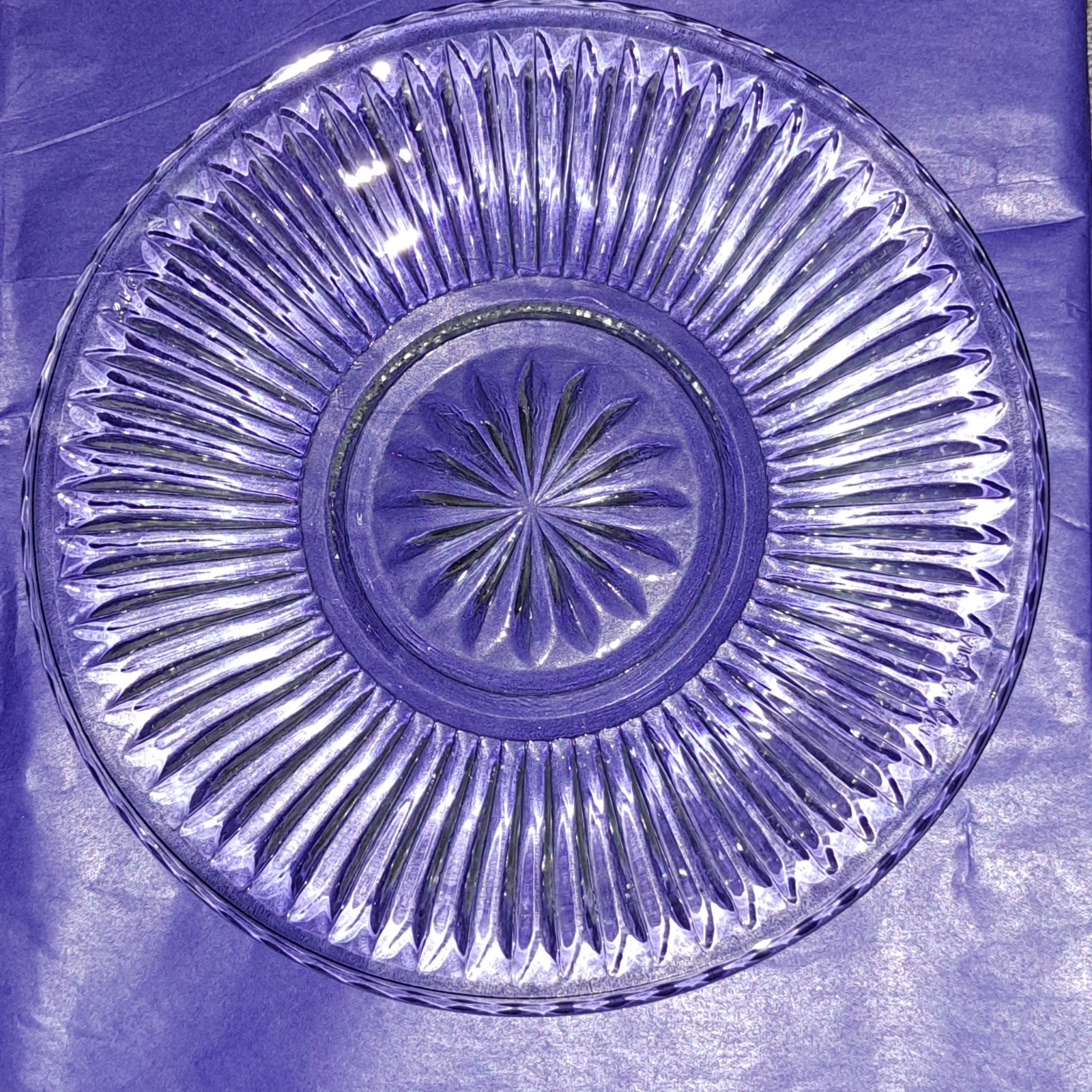 Vintage Lot of 9 + 1 KIG Malaysia Glass Dessert Salad Plates Kensington Ribbed