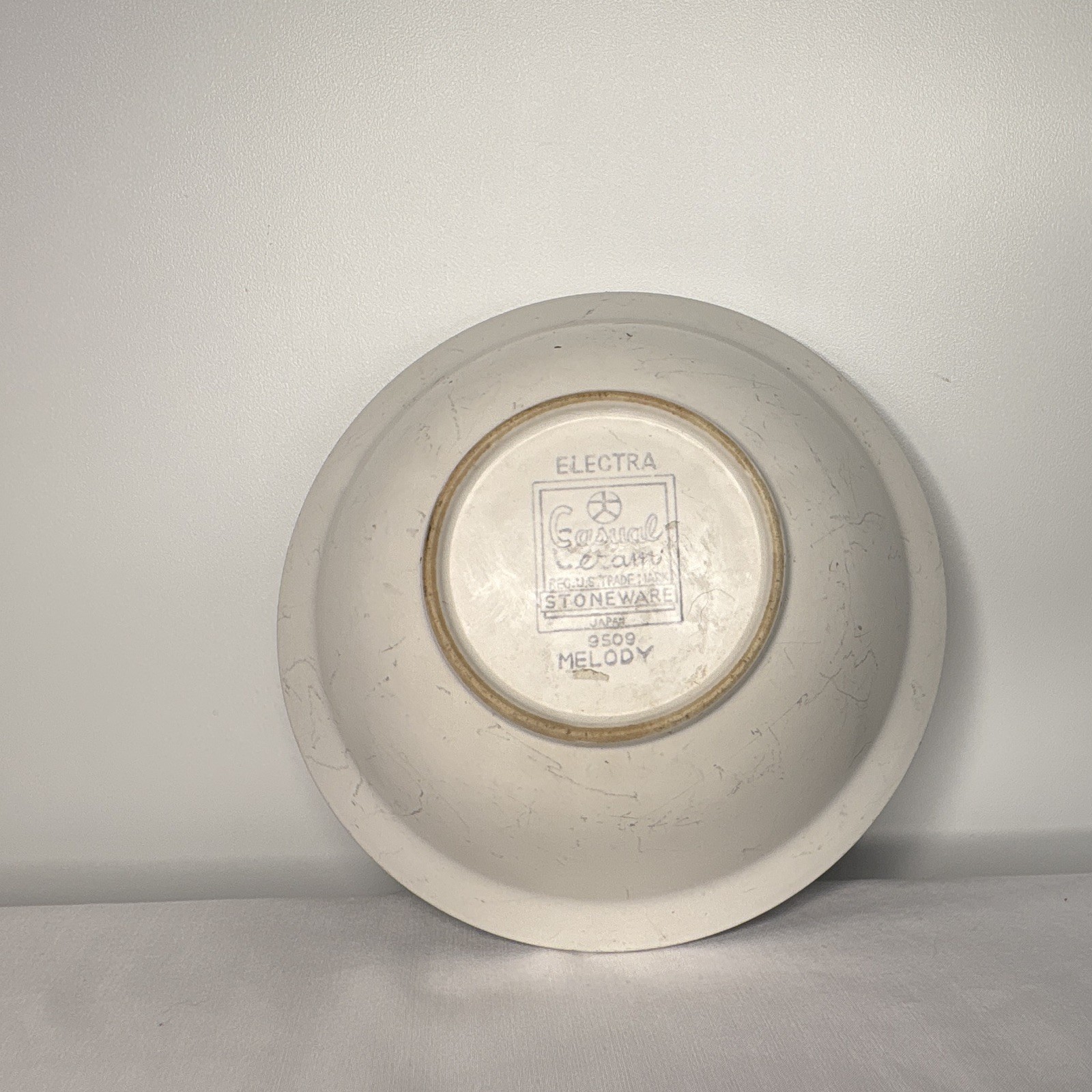 Electra Melody Salad Plate 9 in Stoneware Green Brown Beige Black Floral