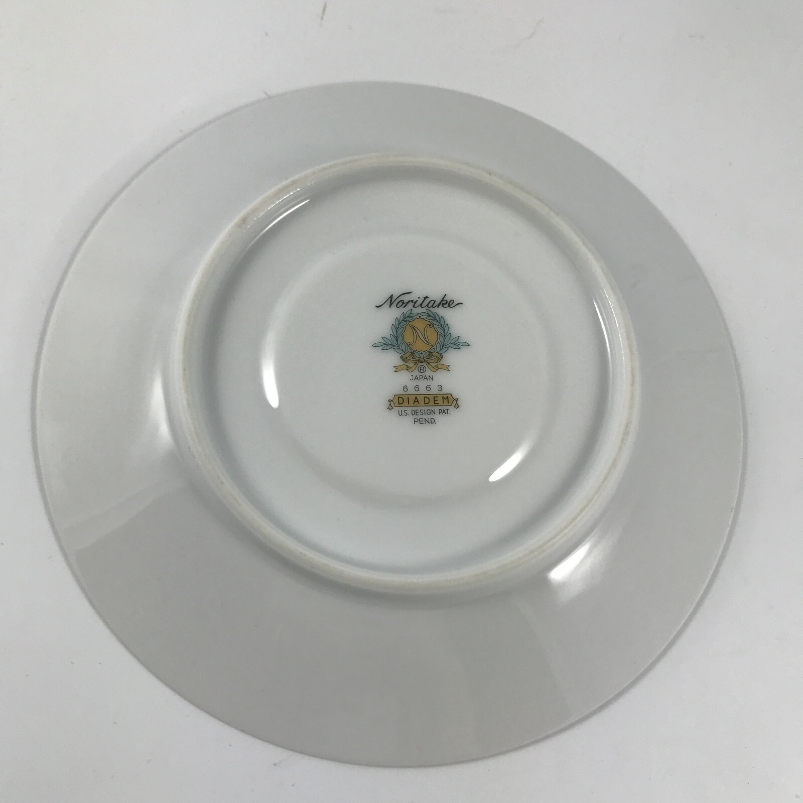 Vtg NORITAKE CHINA “DIADEM” 6663 SAUCER Only – White, Blue & Gray; Platinum Trim