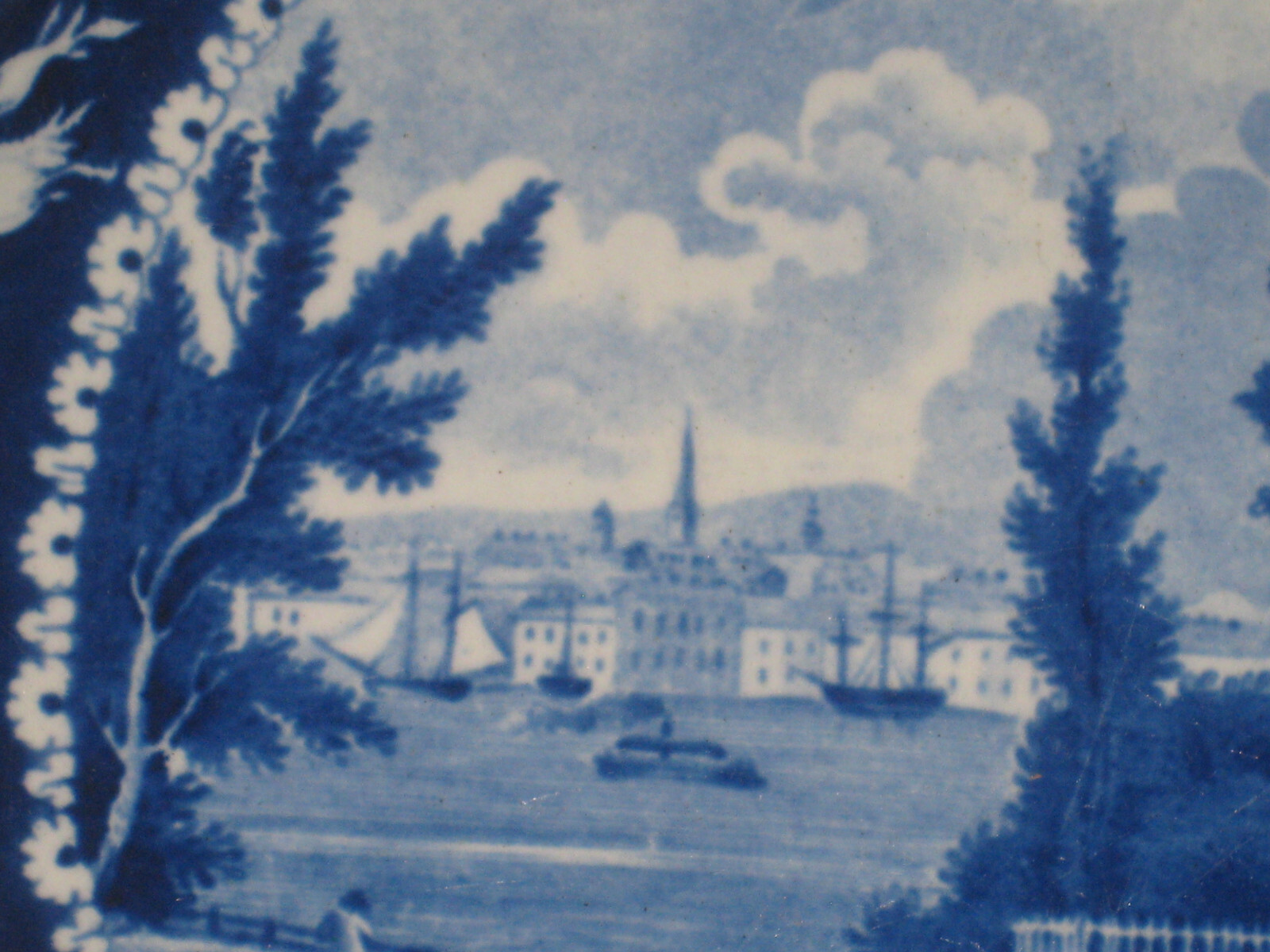 Historical Staffordshire New York Brooklyn Heights Plate By Stevenson 1825