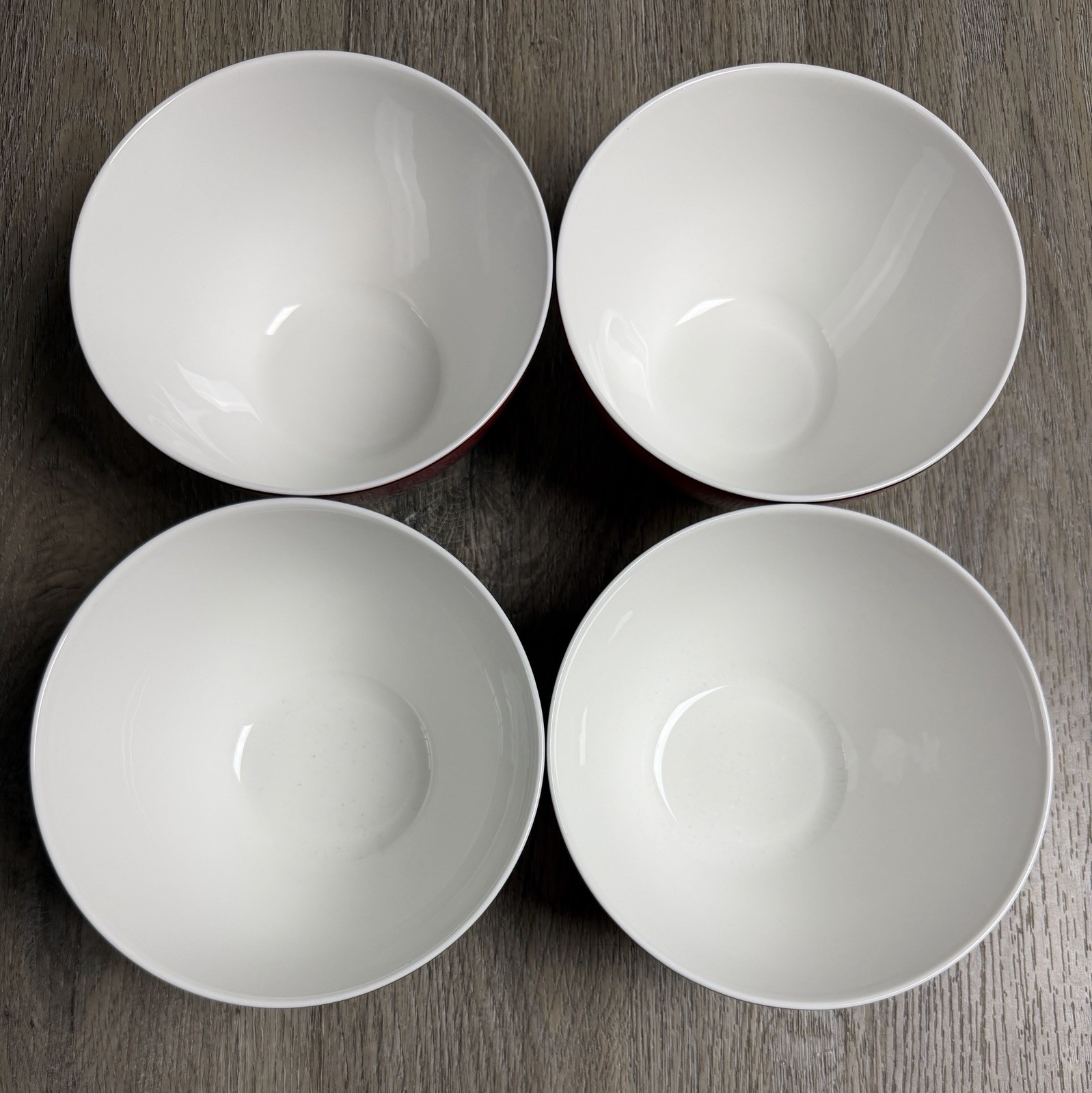 Kate Spade Rutherford Circle Red Cereal Soup Bowl By Lenox New York Set Of 4 EUC
