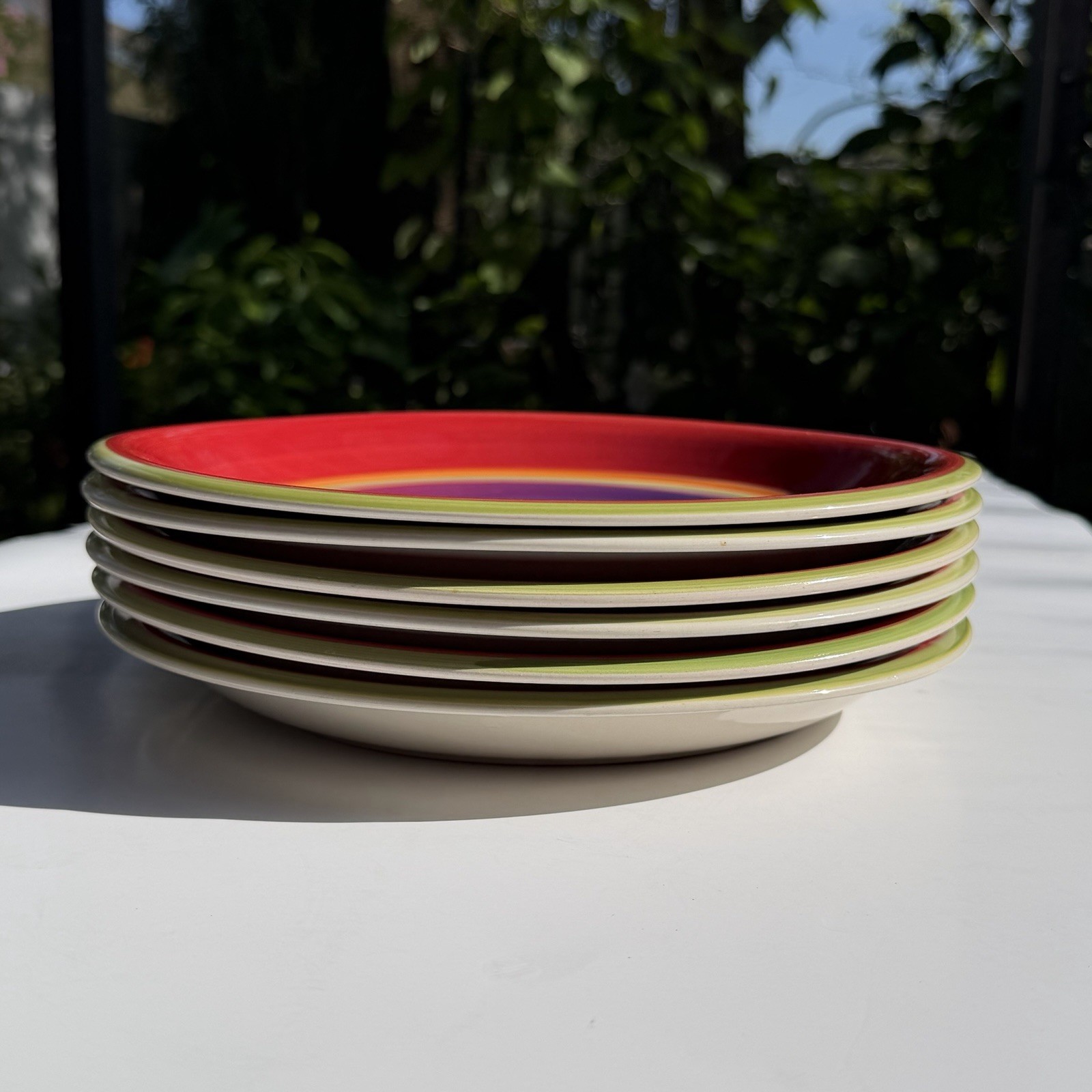 Royal Norfolk Mambo Swirl Ceramic Blue Center Dinner Plate 10 1/2” Set of 6