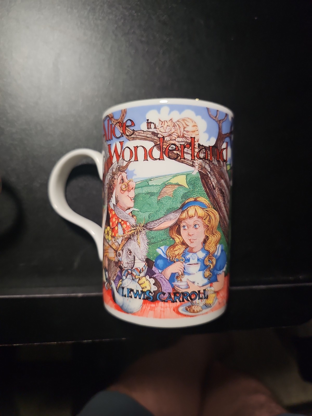 James Sadler Classic Stories Alice in Wonderland Mug-Bone China Gold Trim
