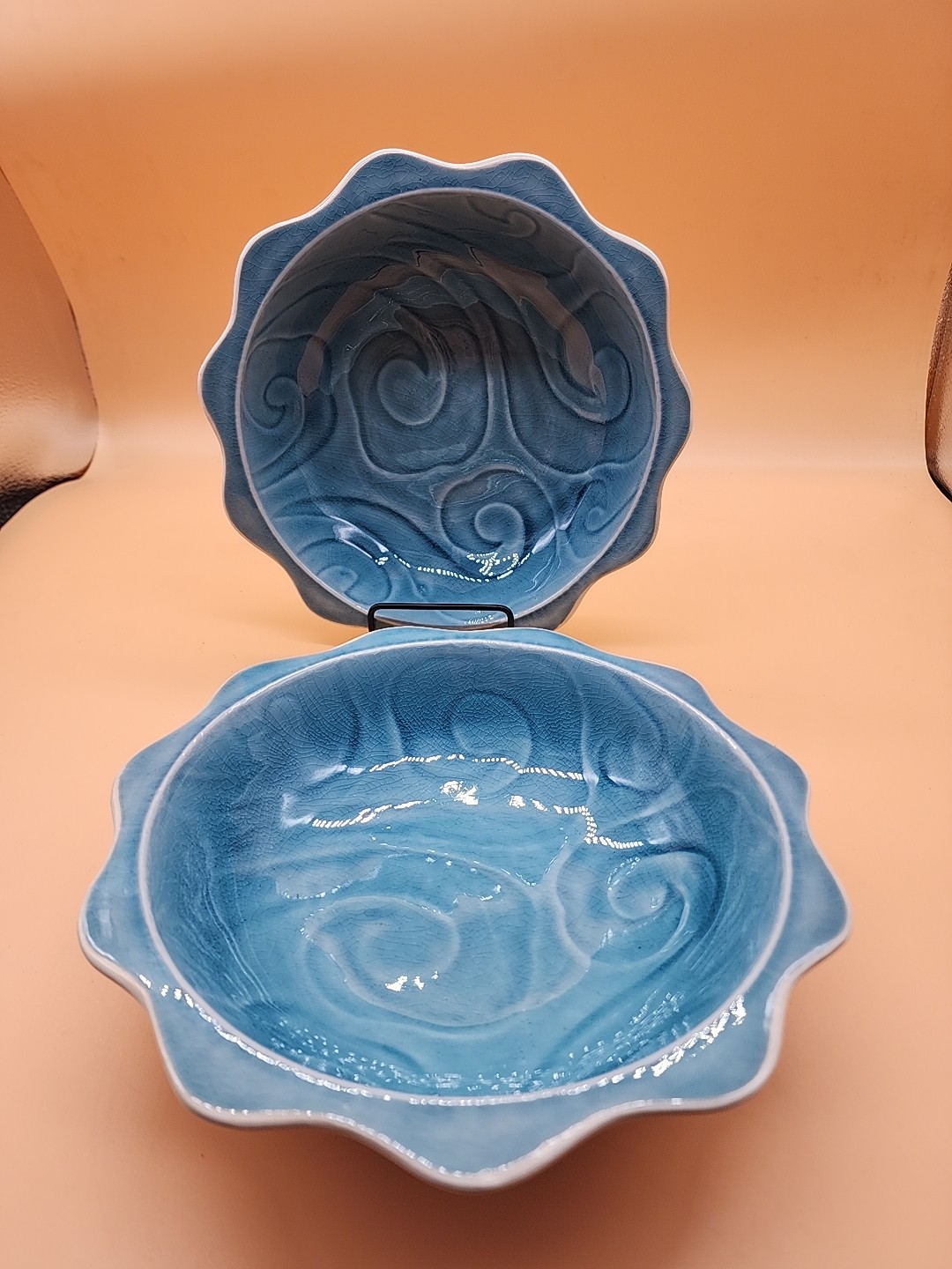 Pier One Tidal Soup/Cereal Bowls Set Of 2 – 8-3/8 x 2-1/8 in