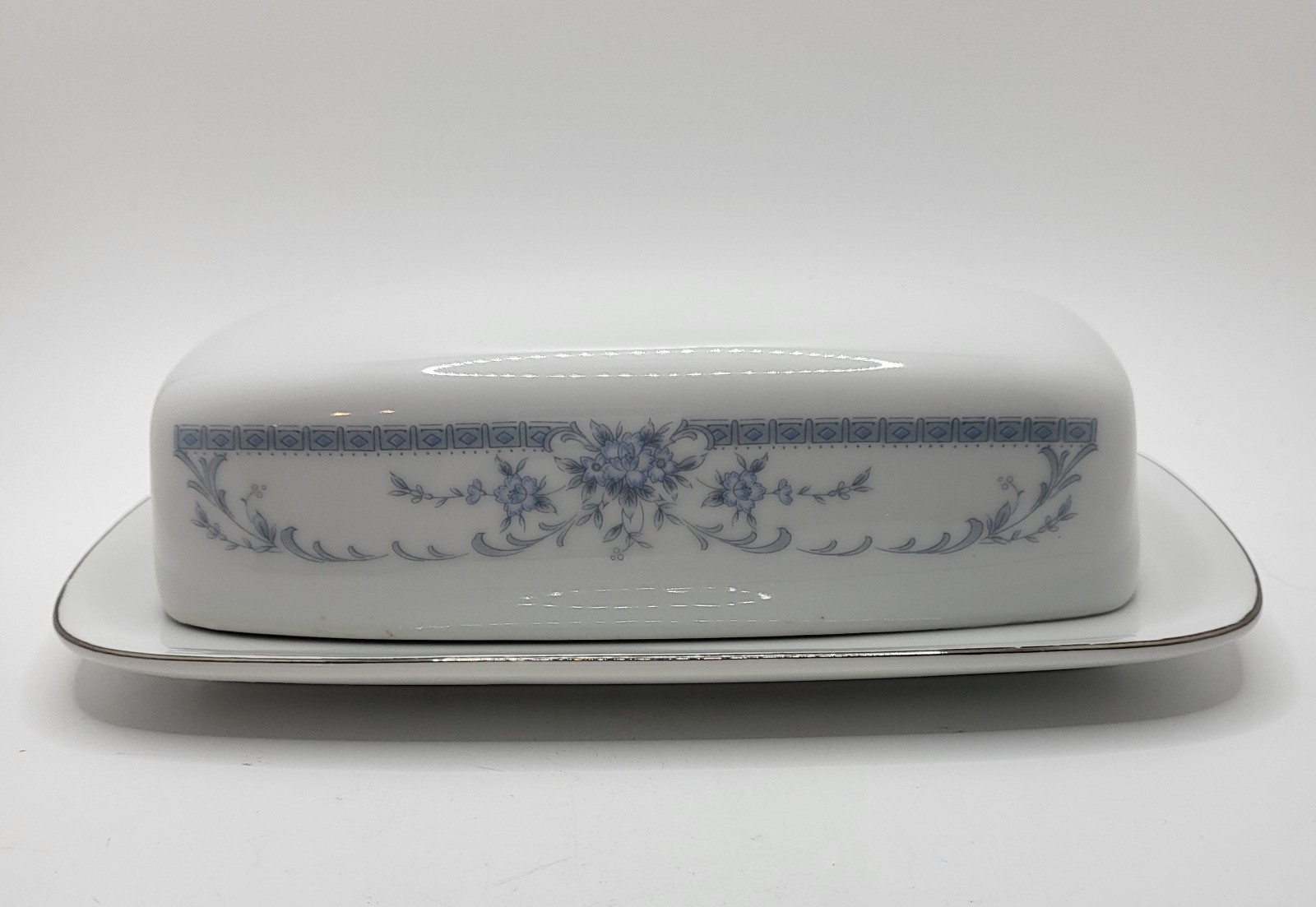 Sheffield Blue Whisper Butter Dish Porcelain Vintage