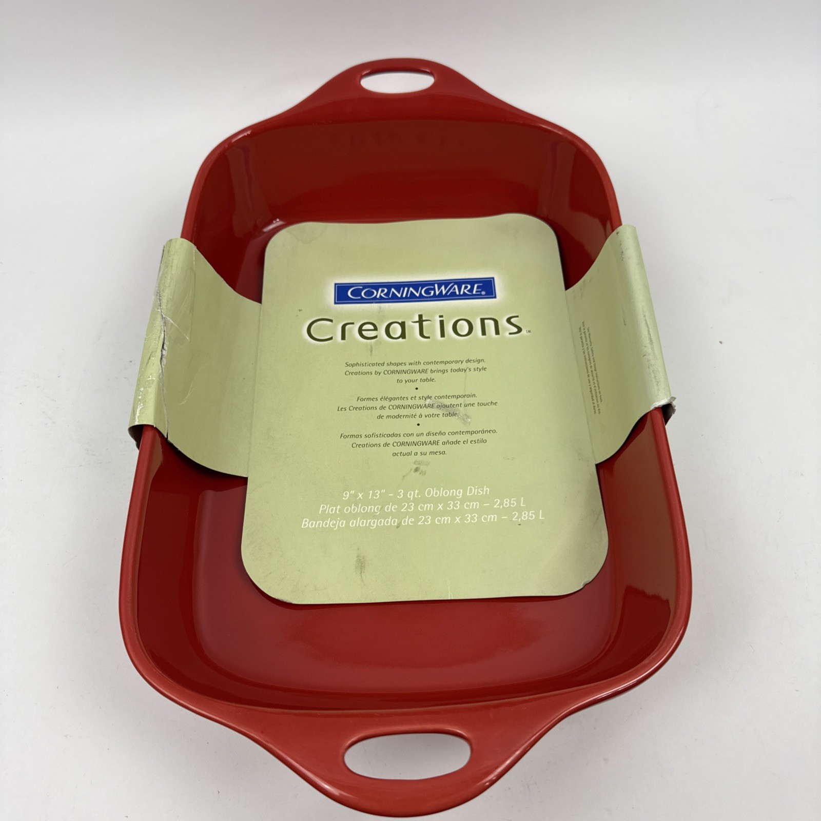 Corningware Creations 9”x13” Oblong Dish 3 Quart Red