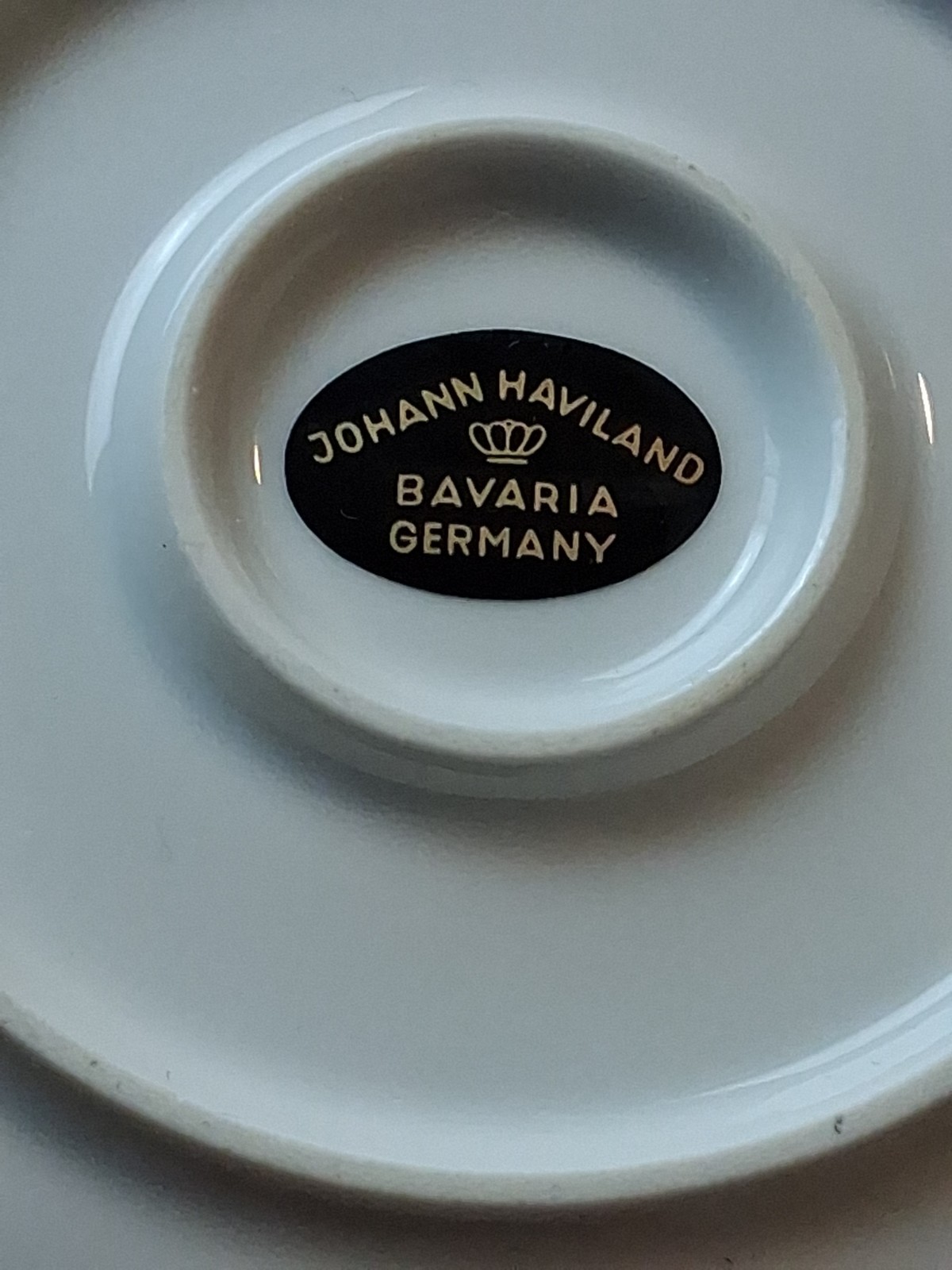 Johann Haviland Bavaria Silver Wheat Gravy Boat w/ Attached Underplate