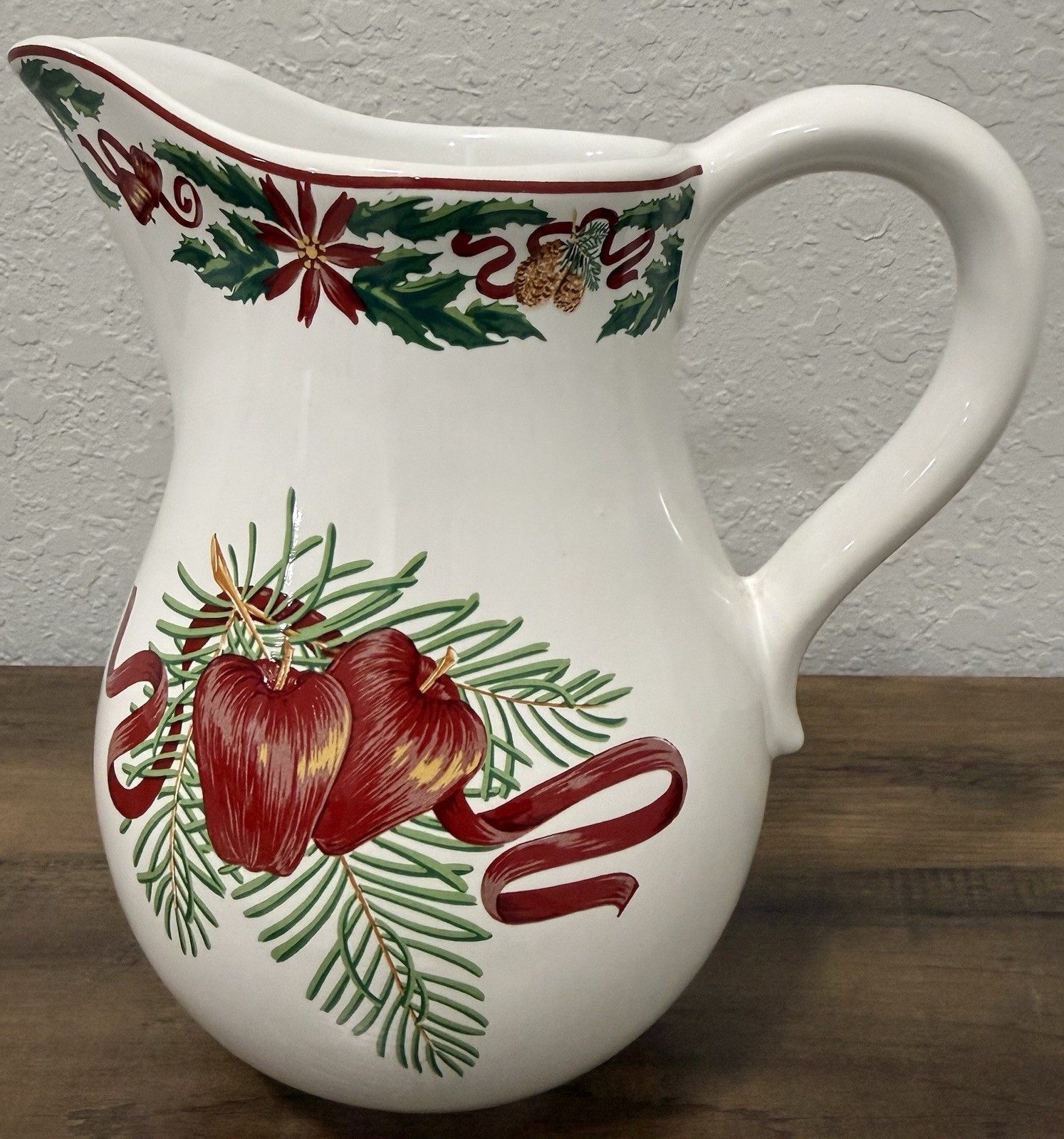 Vintage 1992 Tiffany & Co. “TIFFANY HOLLY” Ceramic Holiday Pitcher