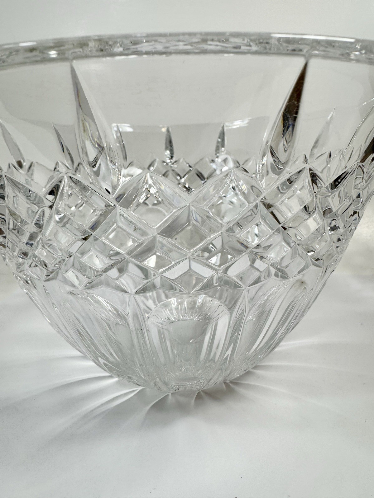 Marquis by Waterford Crystal Bowl Shelton Diamond Cut Glass 8” E38