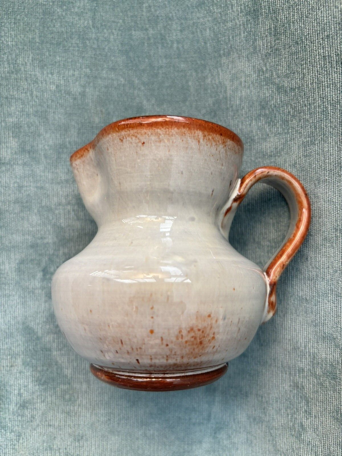 Seagrove Pottery Pitcher – Cole Pottery – Signed – Red Eye Gravy Glaze – 3.5 in