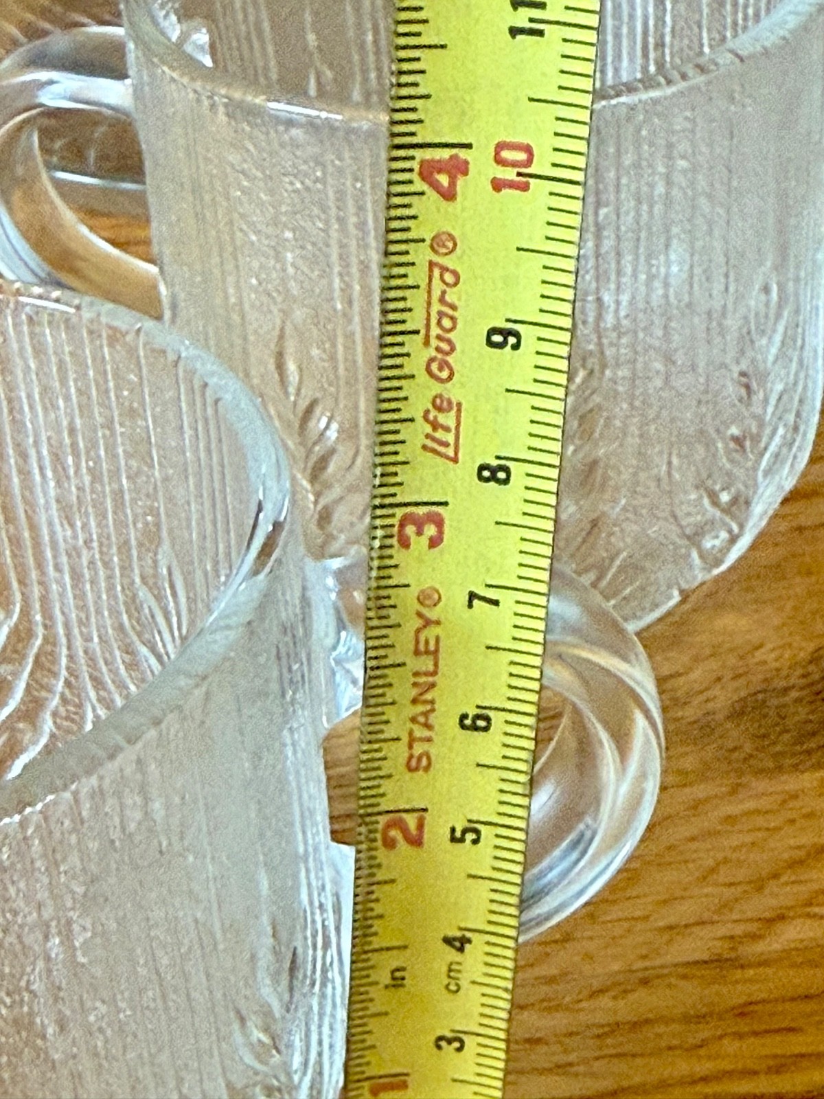 Arcoroc Country Wheat Tea Cups & Saucers Set of 4 Clear Glass France Vintage