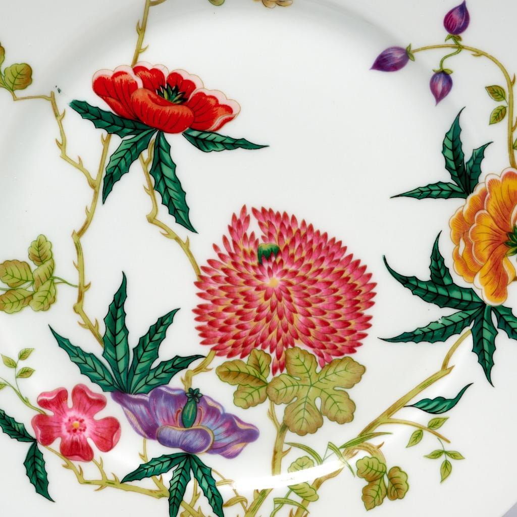 Raynaud Limoges Mioraflor Porcelain Luncheon Plates Pair 9in. Dia.