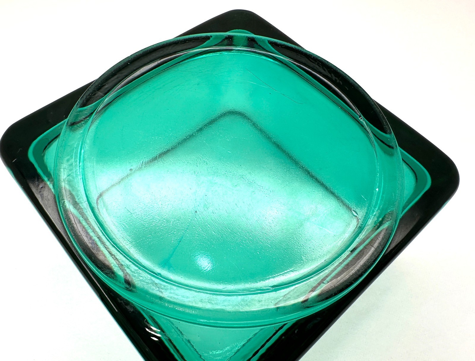Vintage Jeannette Ultramarine Glass Refrigerator Dishes Pair 1930s Stackable Set