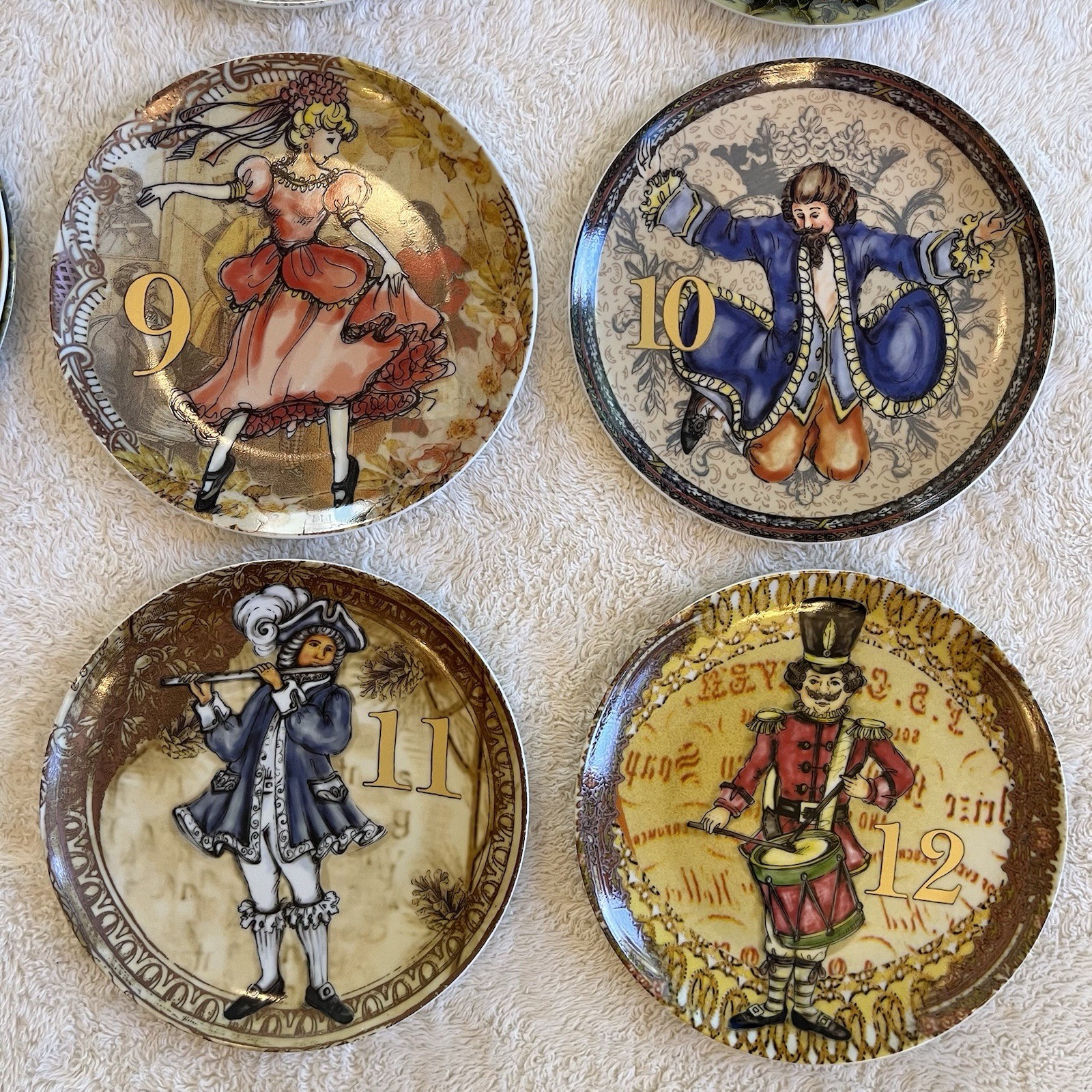 Pottery Barn 12 Days of Christmas Salad Plates Dessert Complete Set Holiday