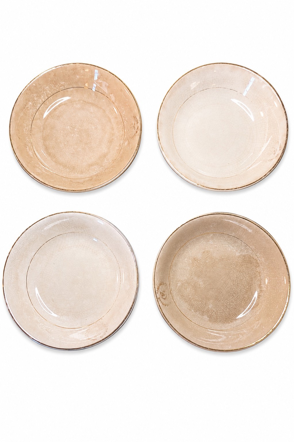 vintage Warwick China dishes — cream/ivory crackle-glaze Stoneware