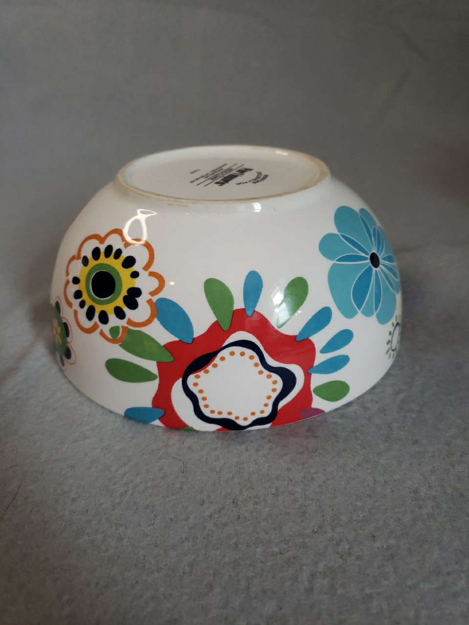 Pier 1 Retro Flower Ironstone Bowl 6.5 in Groovy Colorful Floral Dish