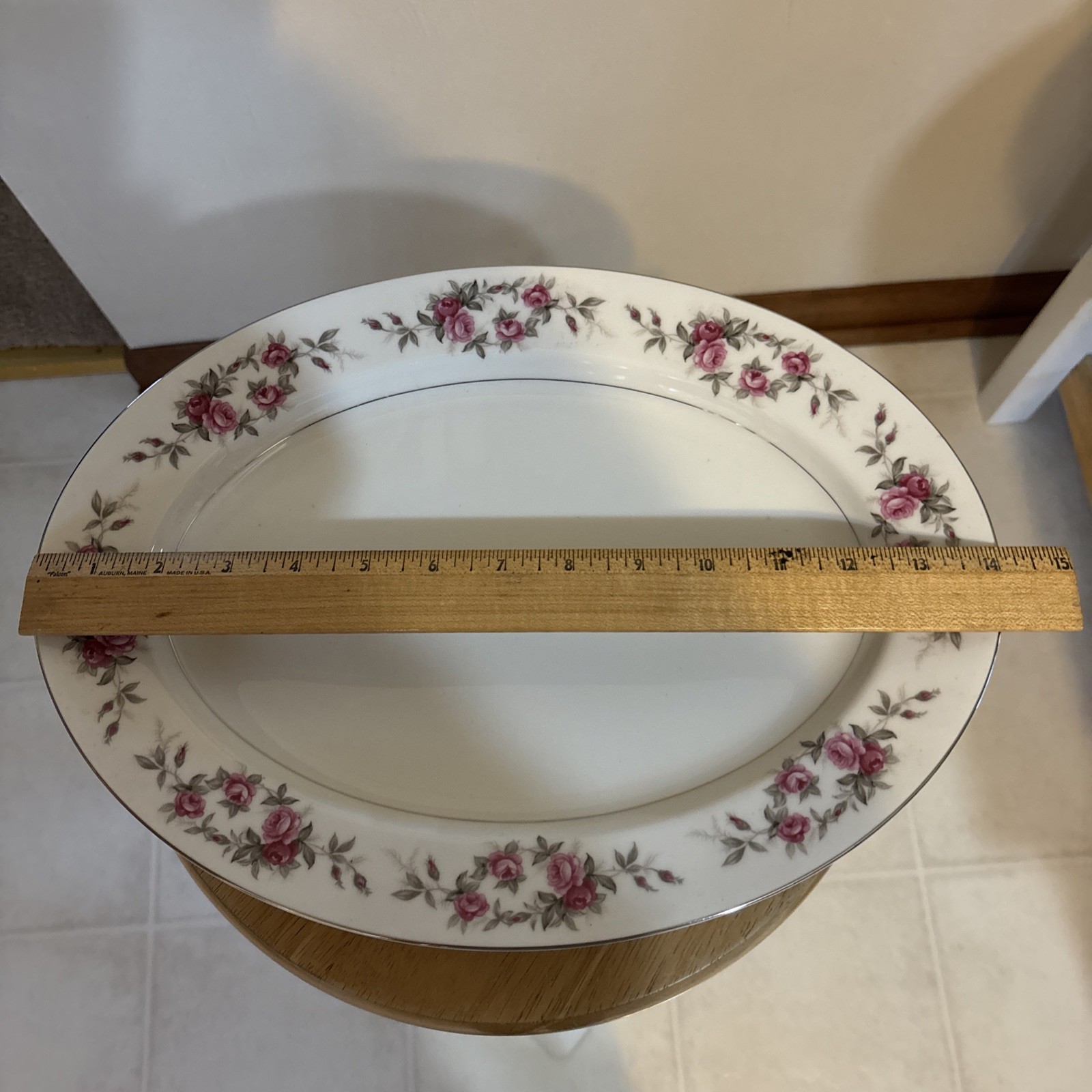 Kyoto rose garland 14” oval platter