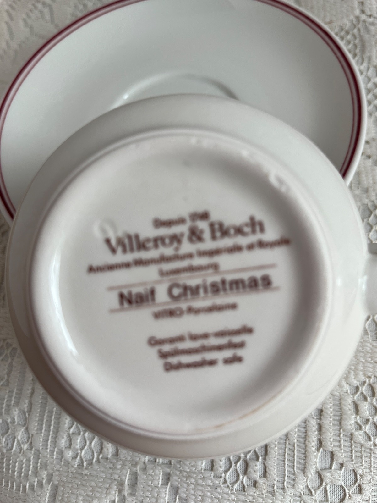 Villeroy Boch Naif Christmas Cup Saucer Gerald Laplau Luxembourg
