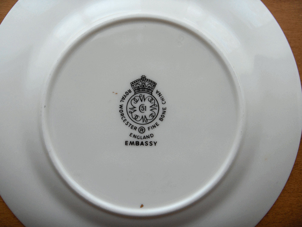 Royal Worcester Embassy white & gold 2 bread plates~England~Pristine-No Reserve