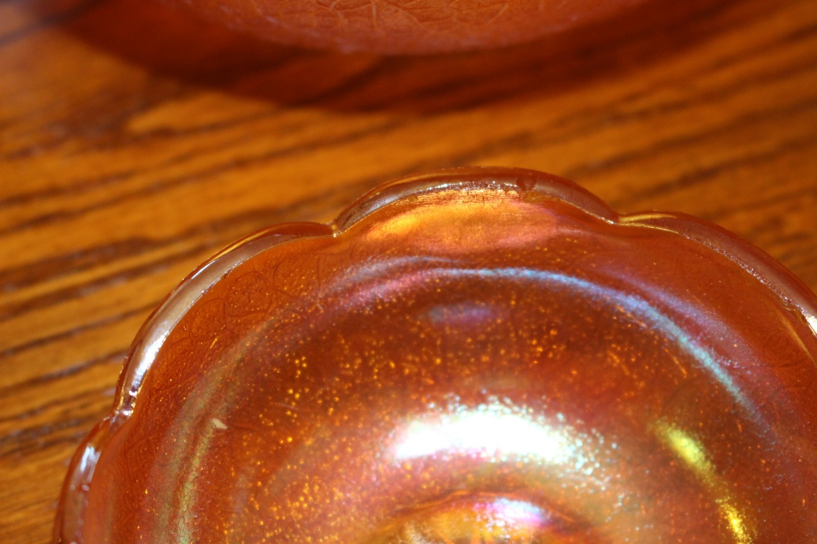 Jeannette Crackle Marigold Carnival Glass Lot Bowls Plates Goblet Candy Dish