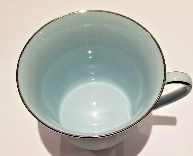 Noritake Fidelity Cup & Saucer Blue White Flowers Platinum Trim