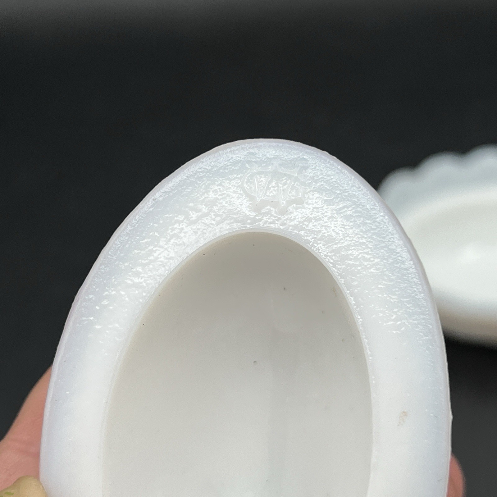 VTG Westmoreland Hen on Nest Covered Dish White Red Milk Glass Set Of 2
