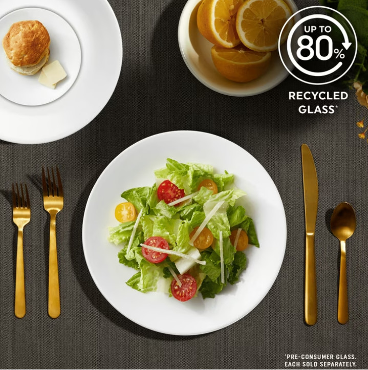 Corelle Winter Frost White 8.5″ Glass Salad Plate (Set of 6)