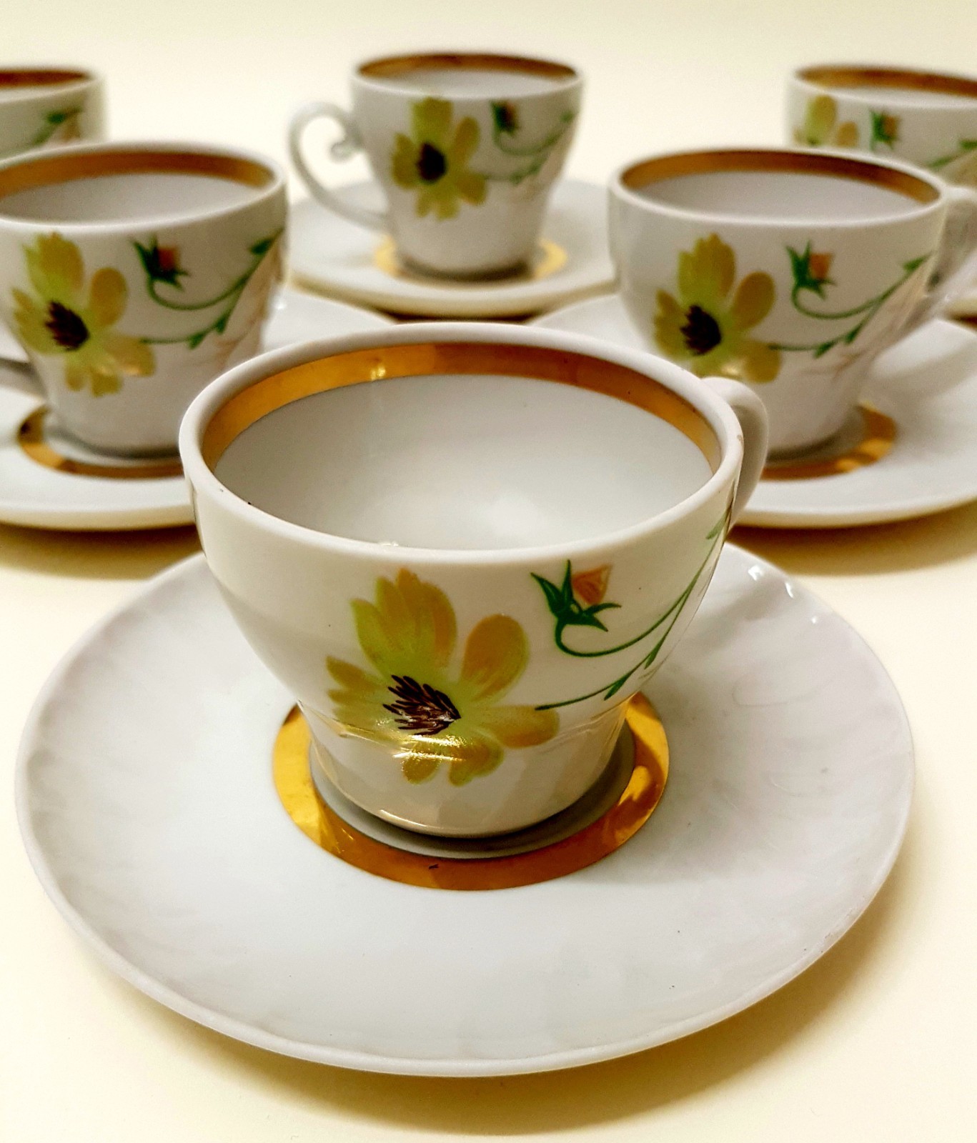 Rare coffee set for 6 prs /Dorbush- Belarus / USSR