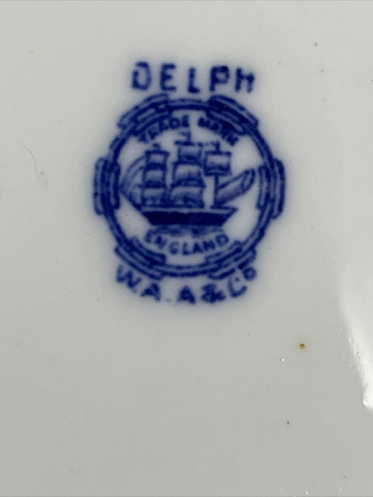 Vtg/antique William Alsger Adderley & Co. Delph Fine Bone China Bowl Blue READ