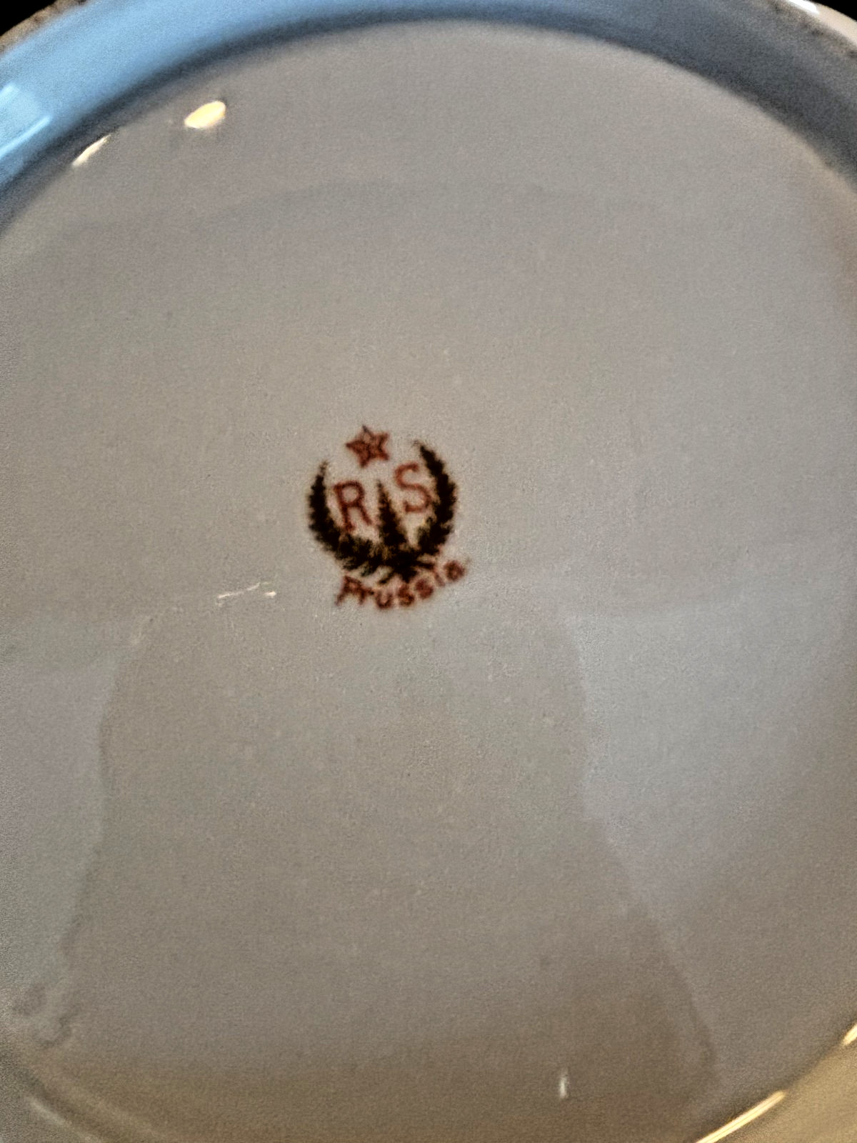 Beautiful RS Prussia Antique Large Deep Floral Bowl 10″ Red Mark PERFECT Cond.