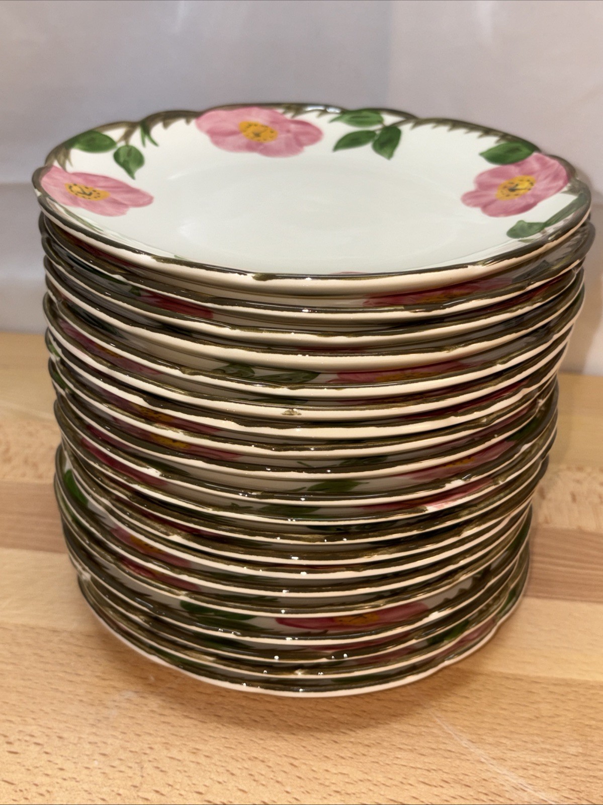Franciscan Desert Rose Salad Plates 7 7/8” Set of 4 USA Flying F Mark Pristine