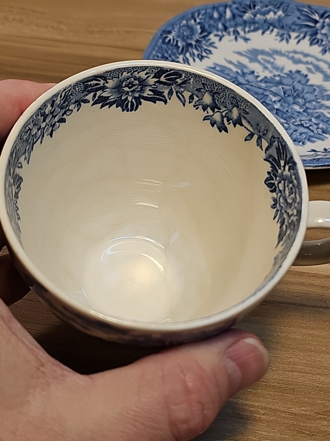 Vtg English Village By Salem China Co. Olde Staffordshire Ironstone Cup & Saucer
