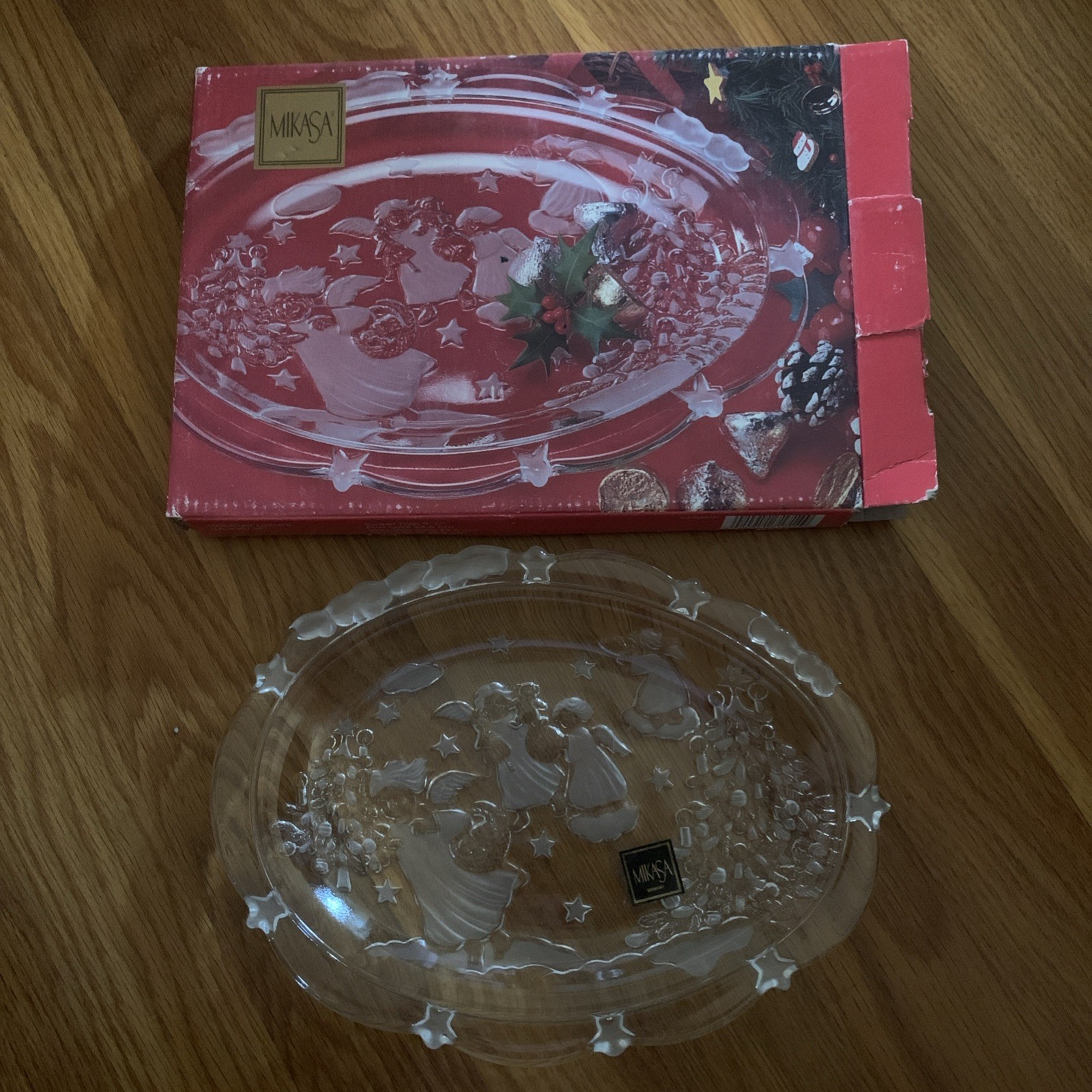 Mikasa Germany Glass Crystal Christmas Oval Platter SA835/347