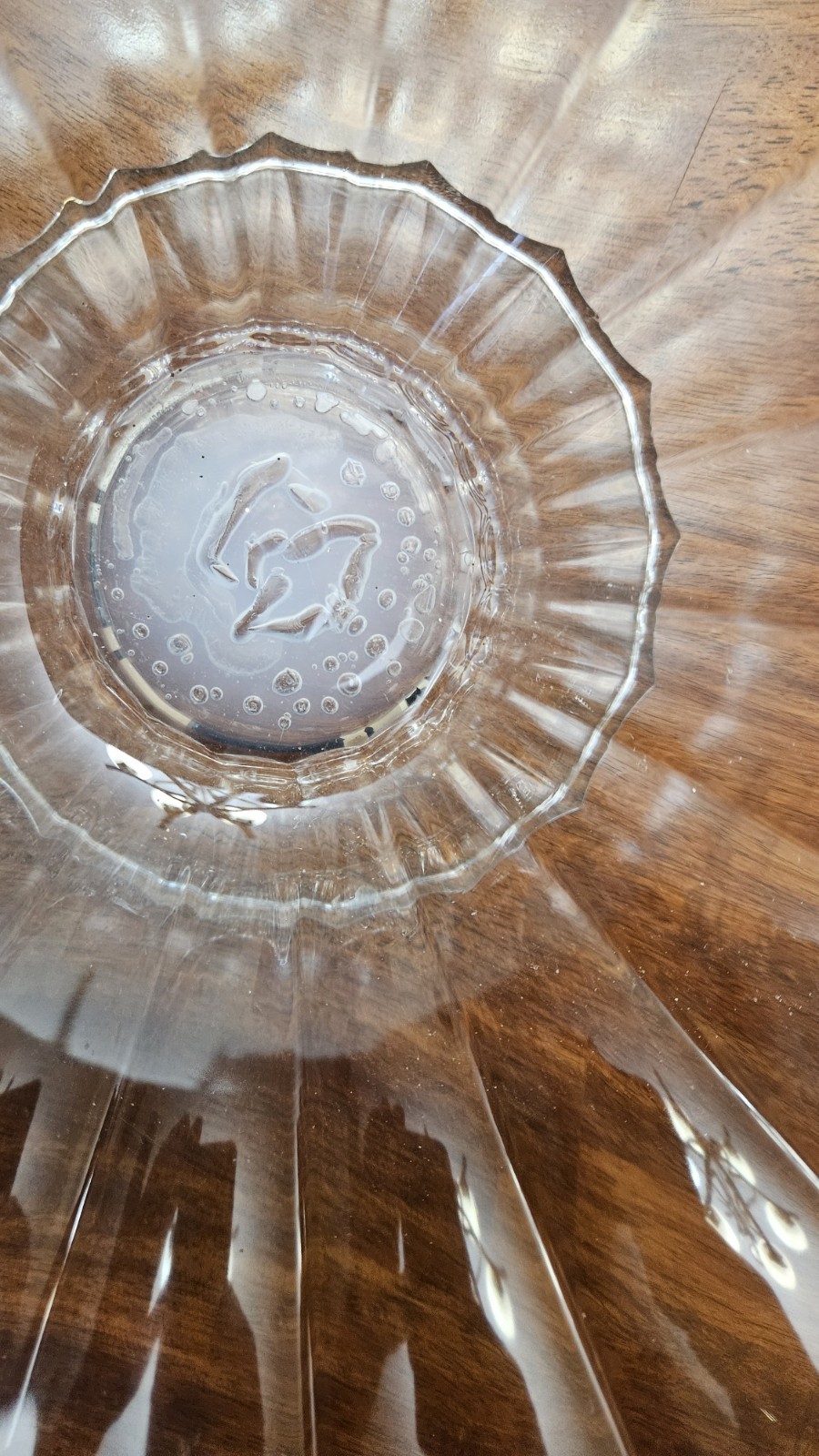 Vintage Floral Centerpiece Glass Pedestal Bowl & Matching Porcelain Lily Candle