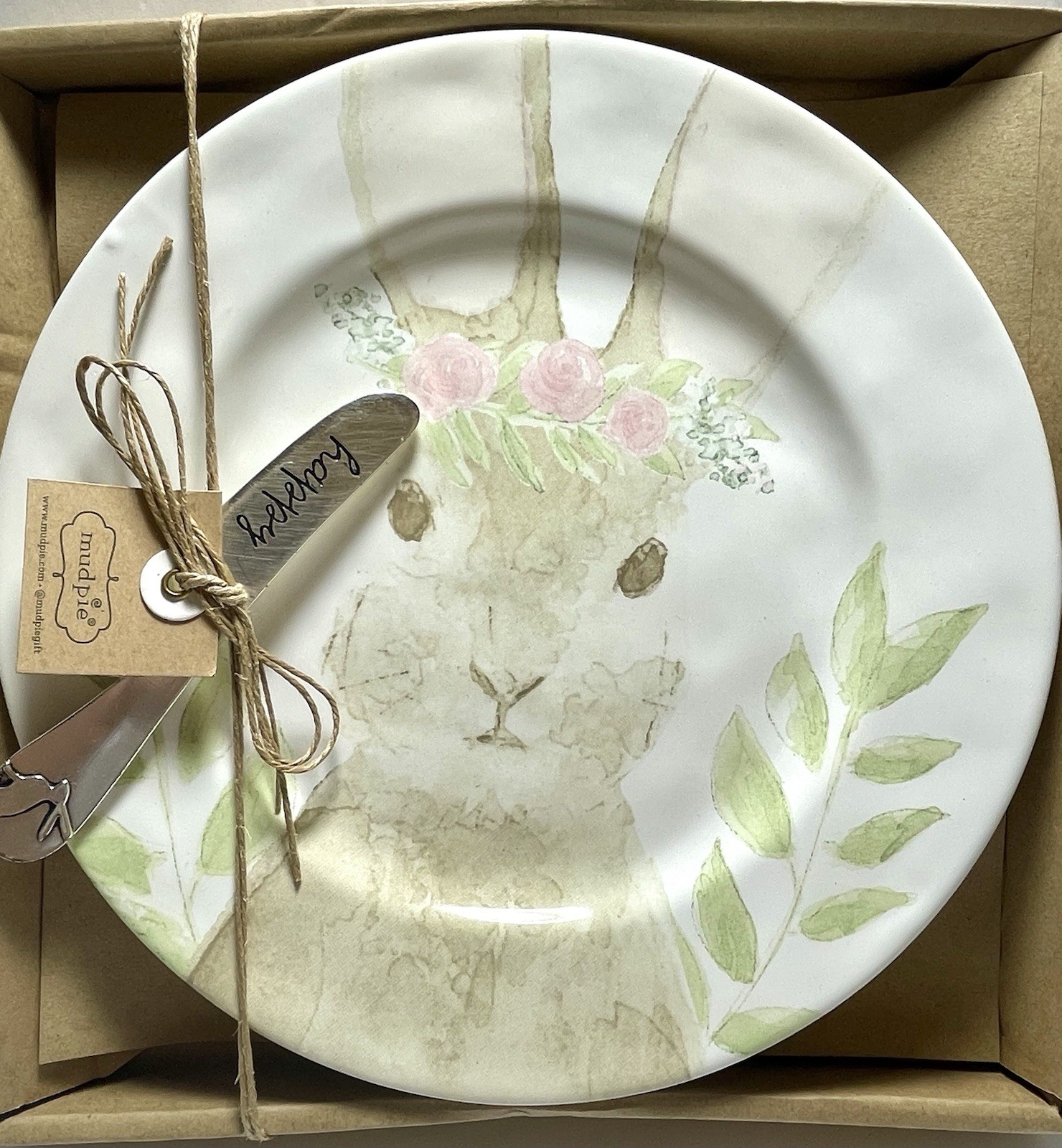 Mudpie Bunny Rabbit Serving Plate Set Cake Cheese Spring Easter Home Decor 2019