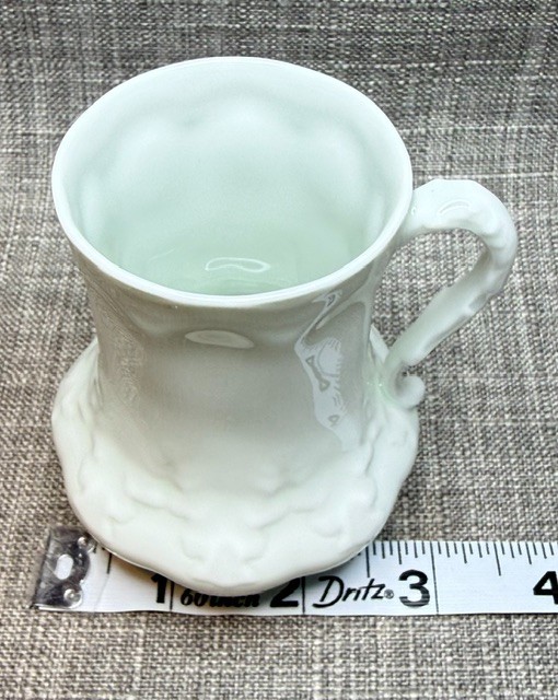 VTG Giraud Limoges France Cup & Saucer White Embossed Scalloped Fine Porcelain