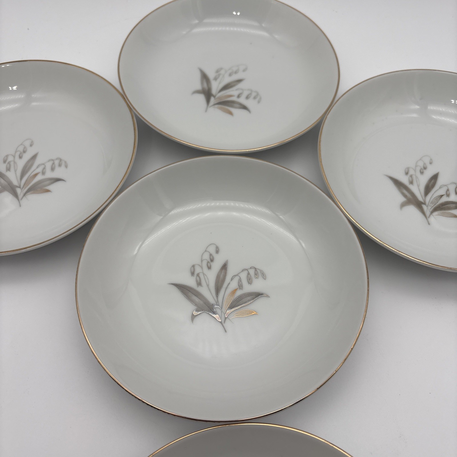 Set Of 5 Kaysons Fine China Japan 1961 Golden Rhapsody 5 1/2” Dessert Bowl Vtg