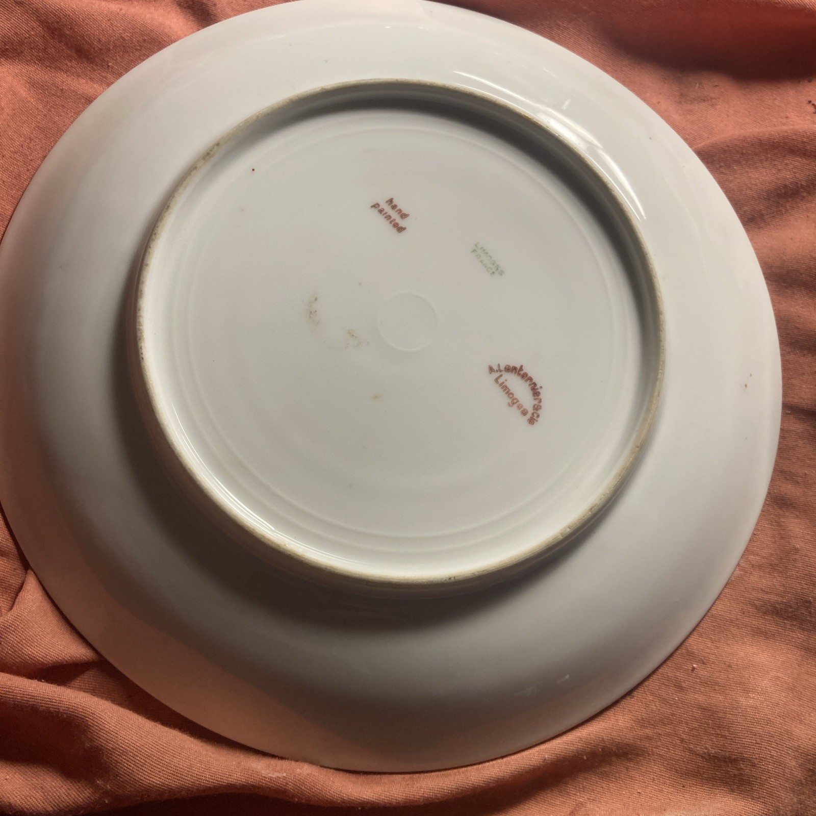 Antique c.1900s Lanternier Limoges France Hand Painted Signed White Floral Plate