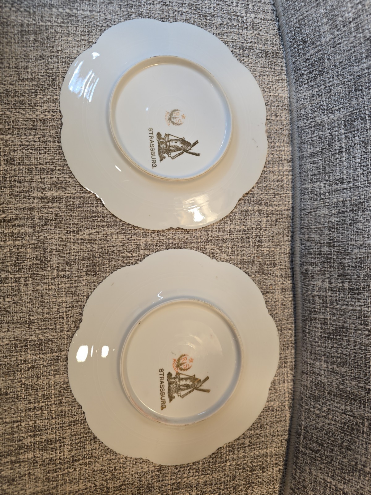 RS Prussia Strassburg Pair Of Dahlia Plates, 6 3/8″